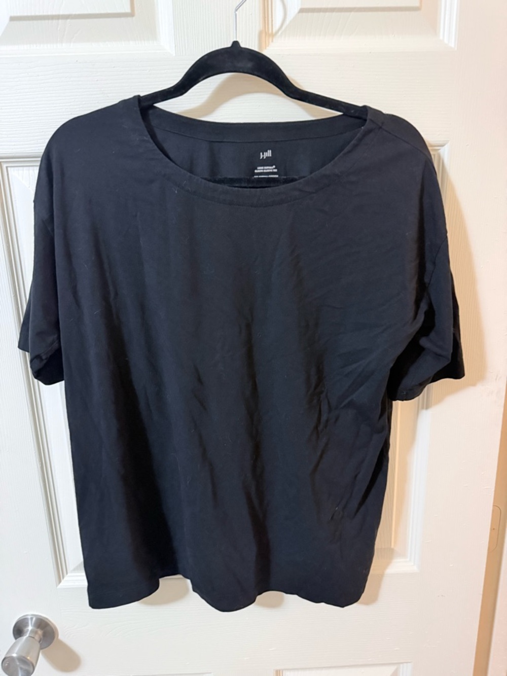 J. Jill Black Short-Sleeve Crewneck Tee